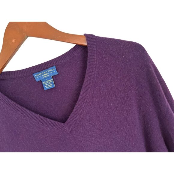 JOSEPH & LYMAN 100% Cashmere Sweater Knitted V-Neck Preppy Pullover Size Large - Picture 5 of 8